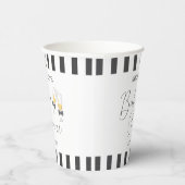 Elegante Bow Champagne Stripe Sip & See Baby Dusch Pappbecher (Rechts)