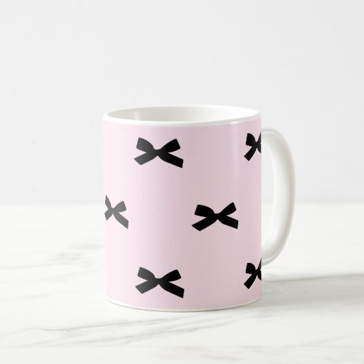 Elegante Bow-Gemusterte Keramik Tasse (VorderseiteRechts)