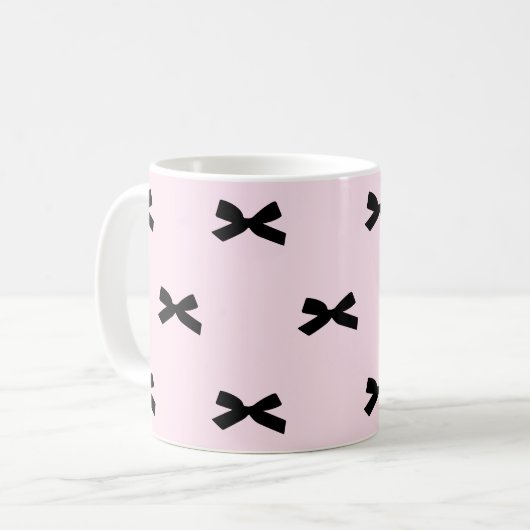Elegante Bow-Gemusterte Keramik Tasse (Vorderseite Links)