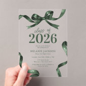 Elegante Bow Graduation Party Acryleinladungen (Insitu (Handheld))