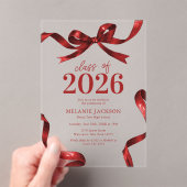 Elegante Bow Graduation Party Acryleinladungen (Insitu (Handheld))