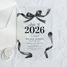 Elegante Bow Graduation Party Acryleinladungen