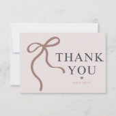 Elegante Bow Graduation Party Dankeskarte (Vorderseite)