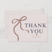 Elegante Bow Graduation Party Dankeskarte (Vorne/Hinten)