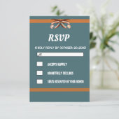 Elegante Bow-Krawatte einfache RSVP-Karte RSVP Karte (Stehend Vorderseite)