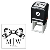 Elegante Bow Ribbon #6 Wedding Couple Initials Dat Permastempel (Beispiel)