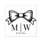 Elegante Bow Ribbon #6 Wedding Couple Initials Dat Permastempel (Design)