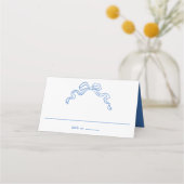 Elegante Bow Ribbon Hand Gezeichnet Doodles Weddin Platzkarte (Rückseite)