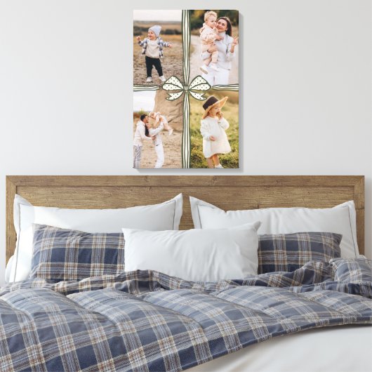 Elegante Bow & Ribbon präsentieren FamilienfotoCol Leinwanddruck (Insitu (Schlafzimmer))