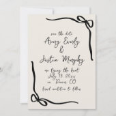 Elegante Bow Save the Date Card Einladung (Vorderseite)