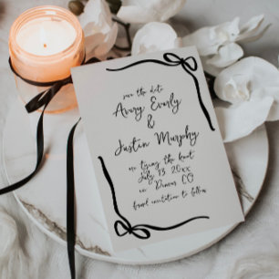 Elegante Bow Save the Date Card Einladung