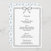 Elegante Bow Wedding Drinks Bar Menu Signatur (Vorne/Hinten)