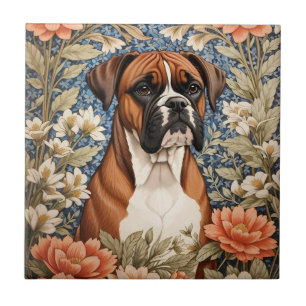 Elegante Boxer-Hund William Morris inspiriert Fliese