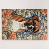 Elegante Boxerhunde-William-Morris-Inspiration Puzzle (Horizontal)