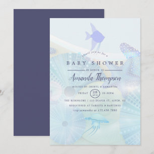 Elegante Boy Baby Shower zum Thema Meer Einladung