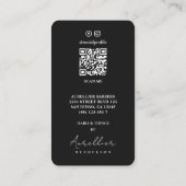 Elegante Braids Hair Stylist Therapist Black Scrip Visitenkarte (Rückseite)