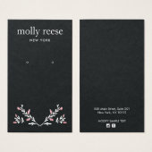 Elegante Branch Black Kraft Earring Display Card (Vorne & Hinten)