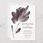 Elegante Braun-Aquarellfarben-Hochzeit Einladung (Vorderseite)