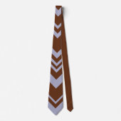 Elegante braun-blaue Chevron-Muster Krawatte (Vorderseite)