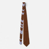 Elegante braun-blaue Chevron-Muster Krawatte (Rückseite)