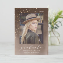 Elegante braune Aquarell-Foto-Abschlussfeier