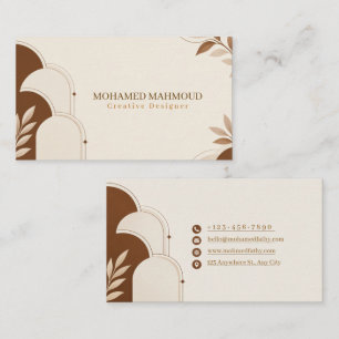 Elegante braune beige Visitenkarte 