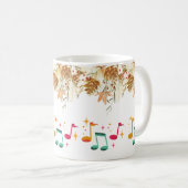 Elegante braune Blätter mit musikalischem Notendes Kaffeetasse (VorderseiteRechts)
