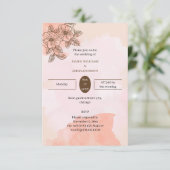 Elegante braune Blume Personalisiert Hochzeit Einladung (Stehend Vorderseite)