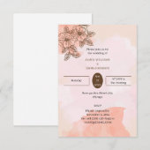 Elegante braune Blume Personalisiert Hochzeit Einladung (Vorne/Hinten)