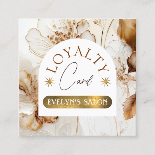Elegante, braune Blume-Treuekarte Quadratische Visitenkarte (Vorderseite)