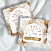 Elegante, braune Blume-Treuekarte Quadratische Visitenkarte