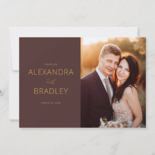 Elegante braune Dankbarkeit Dankeskarte