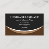 Elegante braune Formen auf schwarzem Monogramm-3D- Visitenkarte (Rückseite)