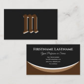 Elegante braune Formen auf schwarzem Monogramm-3D- Visitenkarte (Vorne/Hinten)