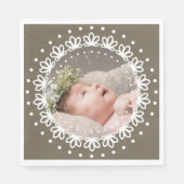 Elegante braune Geburtstagsparty Serviette (Vorderseite)