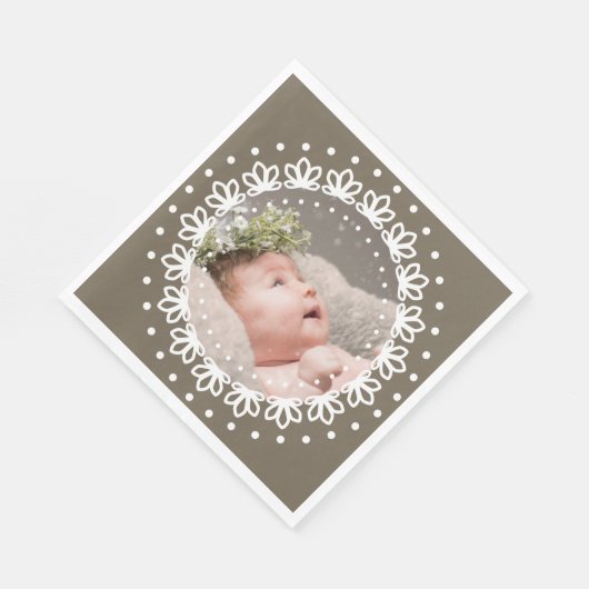 Elegante braune Geburtstagsparty Serviette (Ecke)