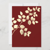 Elegante braune goldene Blätter Geburtstagsfeier Einladung (Rückseite)