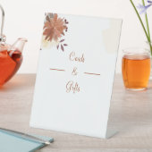 Elegante braune Hochzeitskarten und Geschenke Sockelschild (In Situ)