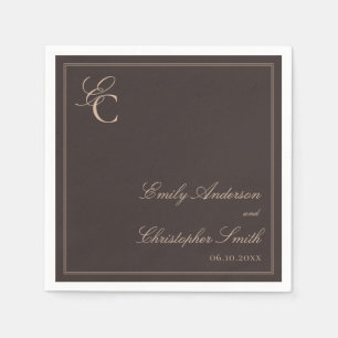 Elegante braune klassische Hochzeit Serviette