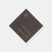 Elegante braune klassische Hochzeit Serviette (Ecke)