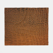 Elegante braune Krokodilledertextur. Fleecedecke (Vorderseite (Horizontal))