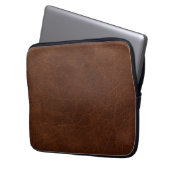 Elegante braune Lederoptik Laptopschutzhülle (Vorderseite Links)