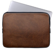 Elegante braune Lederoptik Laptopschutzhülle (Vorderseite)