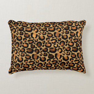 Elegante braune Leopardenflecken Wildtier Glamour Dekokissen