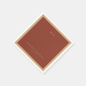 Elegante braune minimalistische Initialen Serviette (Ecke)