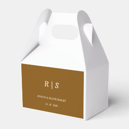 Elegante braune Monogramm-Hochzeitsgeschenkbox Geschenkschachtel