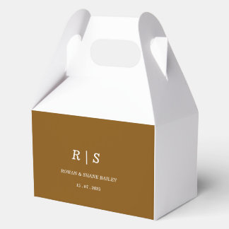 Elegante braune Monogramm-Hochzeitsgeschenkbox Geschenkschachtel