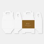 Elegante braune Monogramm-Hochzeitsgeschenkbox Geschenkschachtel (Ungeklappt)