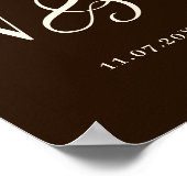 Elegante braune Pärchen Hochzeit Poster (Ecke)