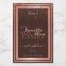 Elegante braune Produktverpackungsmarken Rose Gold Lebensmitteletikett